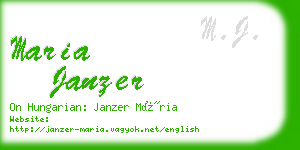 maria janzer business card